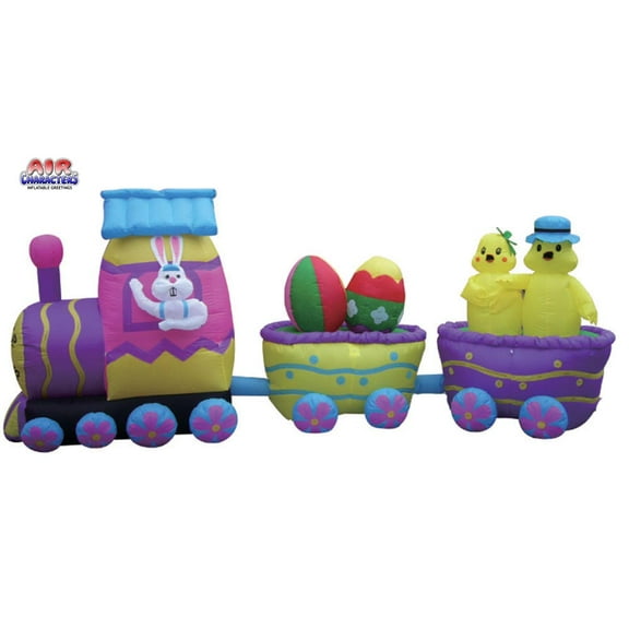 15' Air Blown Inflatable Easter Bunny DELUXE Train