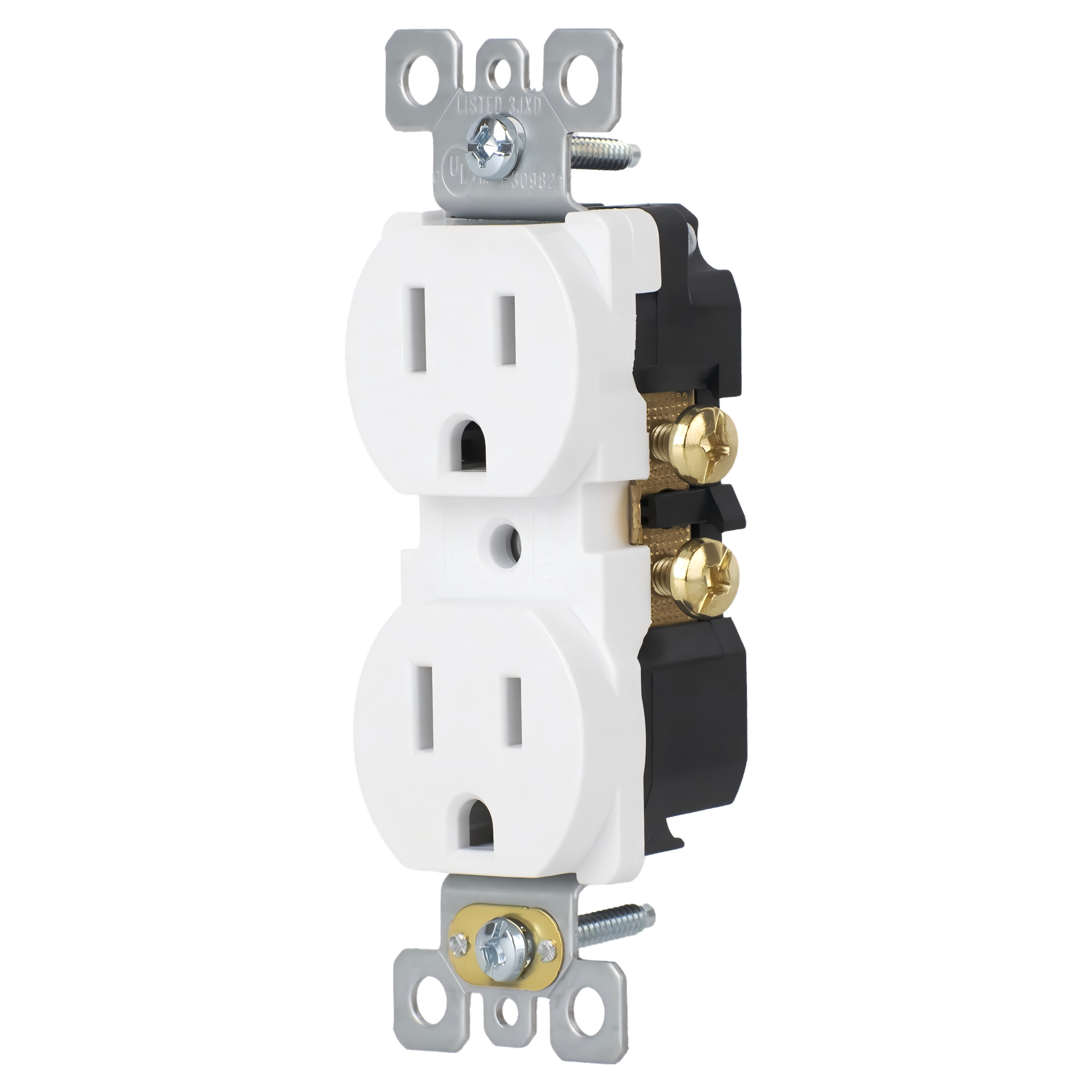 15 Amp 125-Volt Residential Grade Self Grounding Duplex Outlet,White, 5 Pack