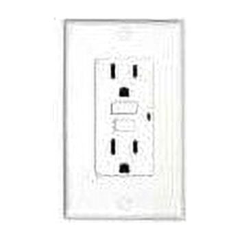 15 Amp 125-volt Ac Gfci Duplex Receptacle, White With Plate