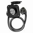thumbnail image 1 of 15 Amp 125V AC Power Inlet Port Plug with Integrated 18 Inch Extension Cord, NEMA 5-15 RV Flanged Inlet US Plug, 1 of 6