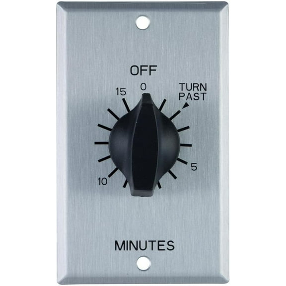 15 Amp 15-Minute In-Wall Spring wound Stainless Steel Timer