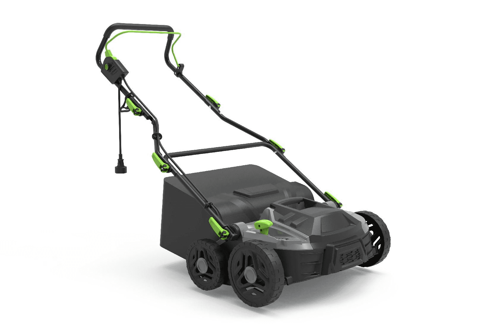 15-Amp Electric Lawn Dethatcher and Scarifier, 2-in-1 Power Rake with 14.5 Gallon Large Collection Bag, 5-Position Depth Adjustment for Lawn Aeration and Thatch Removal