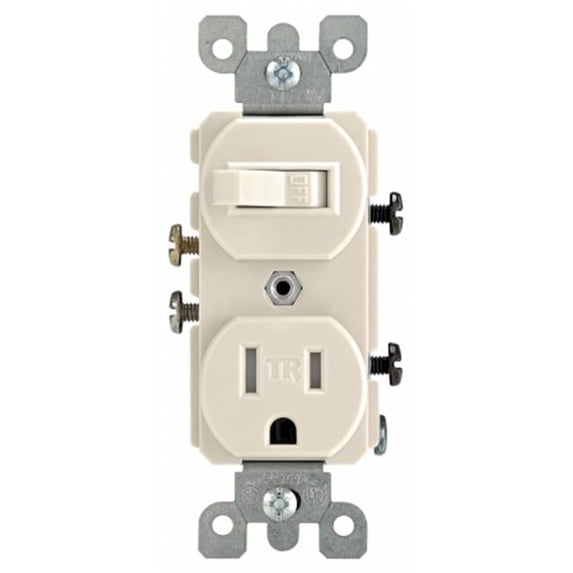 15 Amp Light Almond Toggle Switch & Receptacle Combina