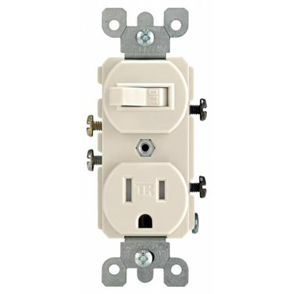 15 Amp Light Almond Toggle Switch & Receptacle Combina