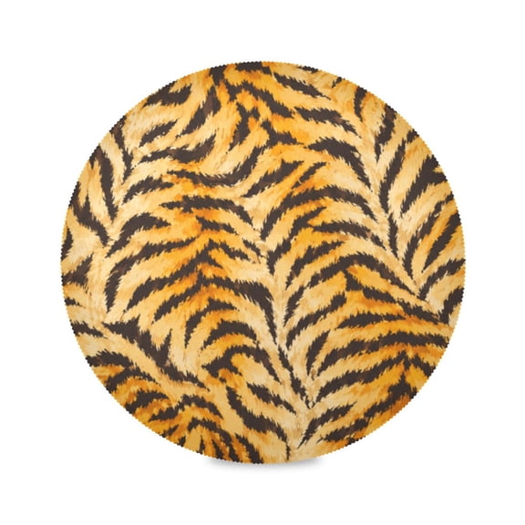 15" Animal Patterns Printed Round Placemats Set of 1 Heat Resistant Table Mat for Kitchen for Party Deco