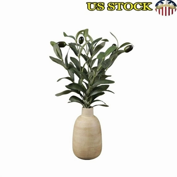 15” Artificial Olive Plant In Ceramic Vase Tabletop Decor Home Office Display Us