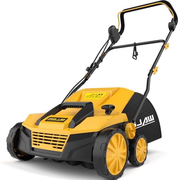 15 Artificial Turf Sweeper, 13 Amp Lawn Sweeper, Support 5-Position Depth Adjustment with 45L Removable Collection Bag, Quick-Fold, for Artificial Grass, Keep Your Yard Tidy