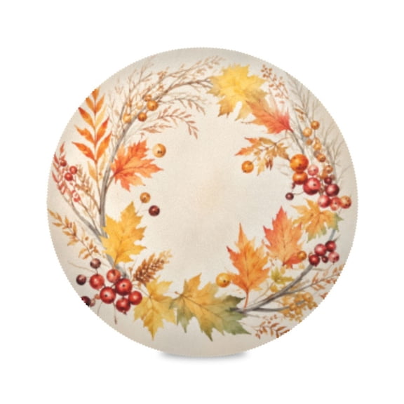 15" Autumn Printed Round Placemats Set of 1 Heat Resistant Table Mat for Kitchen for Party Deco