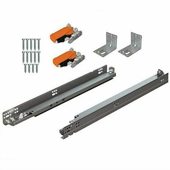 15" BLUM Tandem Set of 6 Drawer Slides Plus BLUMOTION Complete Kit. with Runners 563H, Locking Devices, Rear mounting Brackets and Screws (for face Frame or Frameless Application)