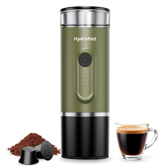 15-Bar Portable Espresso Maker with 7800mAh Battery, 2-in-1 Ground & Capsule Compatibility, Compact Travel Design Hydrofast PO-100