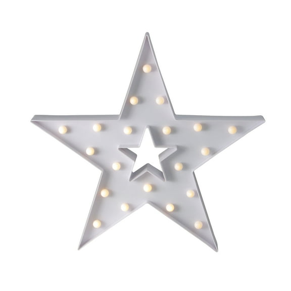 15" Battery Operated LED Lighted Star Christmas Marquee Sign