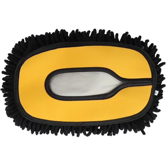 15 Bent Car Wash Brush, with 43 Inch Telescopic Handle Microfiber Velvet Car Wash Mop, Suitable for RVs, Trucks, and Boats Soft, Scratch-Free Telescopic Cleaning Tool (Yellow & Black, Mop Replac
