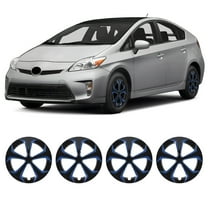 15" Black Lacquer & Blue Lacquer Hubcaps for Toyota Prius 2010 2011 2012 2013 2014 2015,Fit for Alloy Wheels- Set of 4,Snap-on Design Wheel Rim Covers