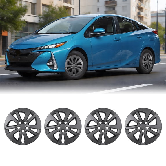 15" Black Matte Hubcaps for 16-22 Toyota Prius,17-22 Toyota Prius Prime,20-24 Toyota Corolla Hybrid,Wheel Rims Covers Compatible With Alloy Wheels,4 Pack