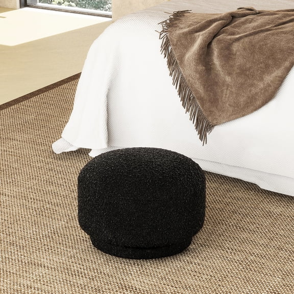 15" Black Mushroom - shaped Ottoman / Unique Design for Home Decor