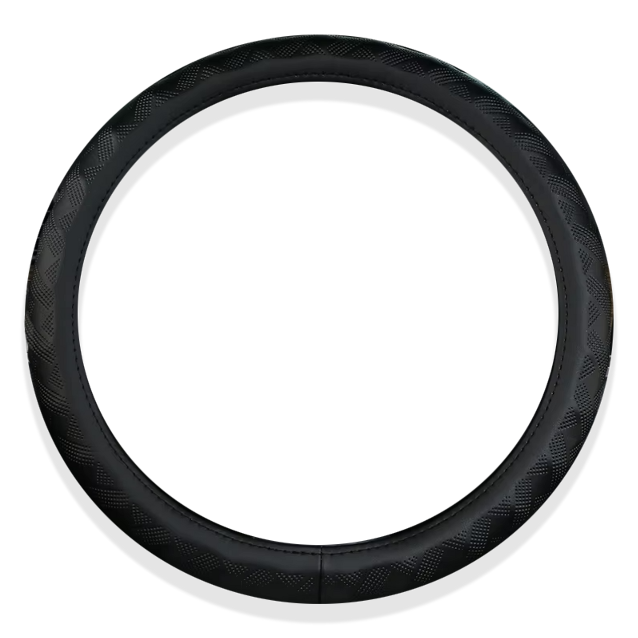 15'' Black Steering Wheel Cover Genuine Leather Non-slip Vehicle Accessories
