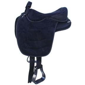 15" Black Western Bareback Treeless Horse Saddle Pleasure Trail Riding 49101BK