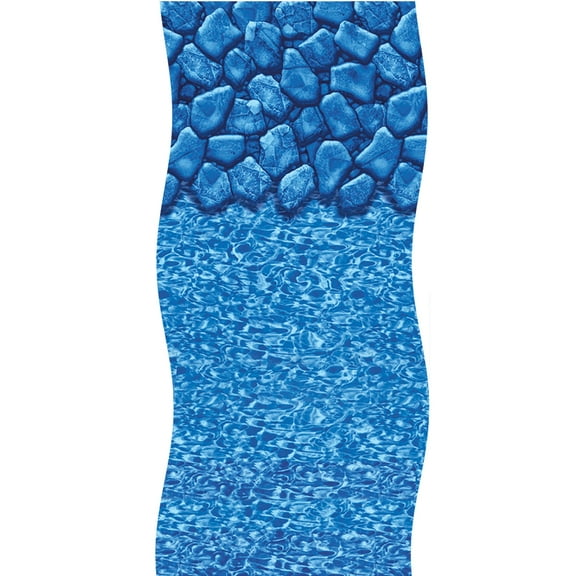 15' Blue Boulder Swirl Round Overlap Above Ground Swimming Pool Liner