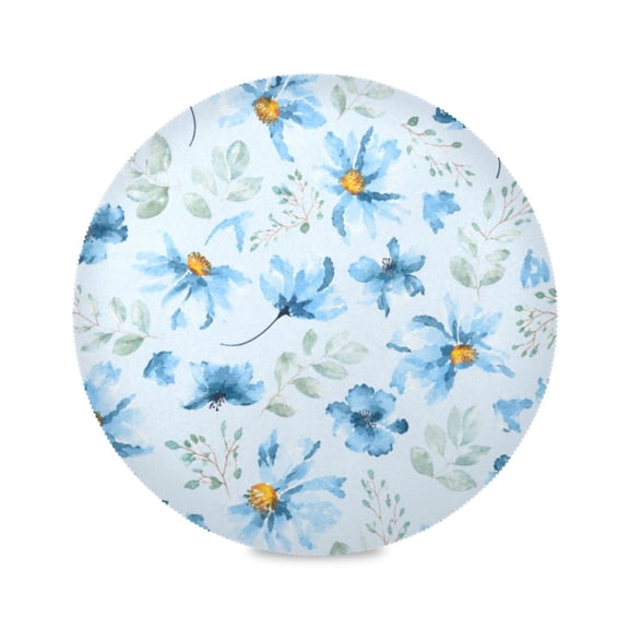15" Blue Water Printed Round Placemats Set of 1 Heat Resistant Table Mat for Kitchen for Party Deco