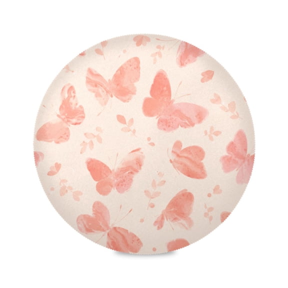 15" Blush Printed Round Placemats Set of 1 Heat Resistant Table Mat for Kitchen for Party Deco