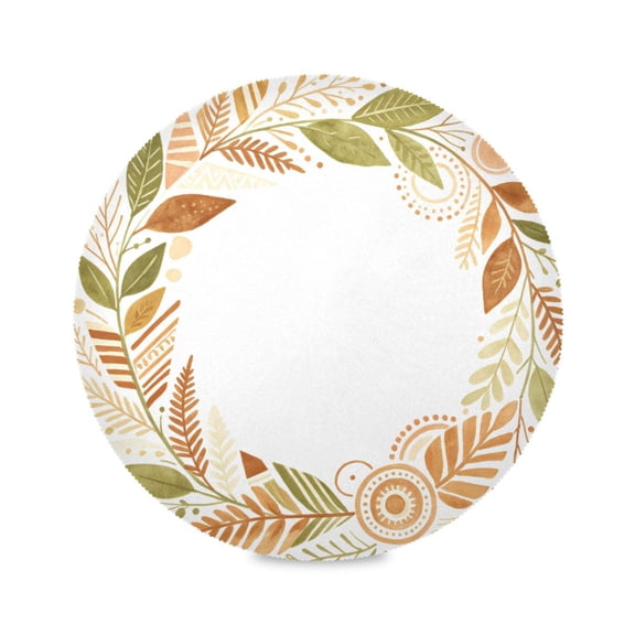 15" Boho Wreath Printed Round Placemats Set of 1 Heat Resistant Table Mat for Kitchen for Party Deco