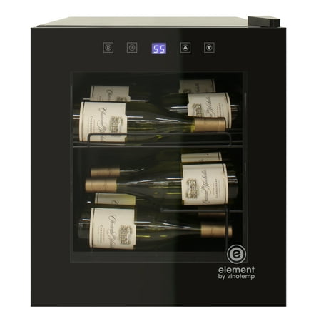 Vinotemp - 15-Bottle Single-Zone Wine Cooler with Touch Screen - Black
