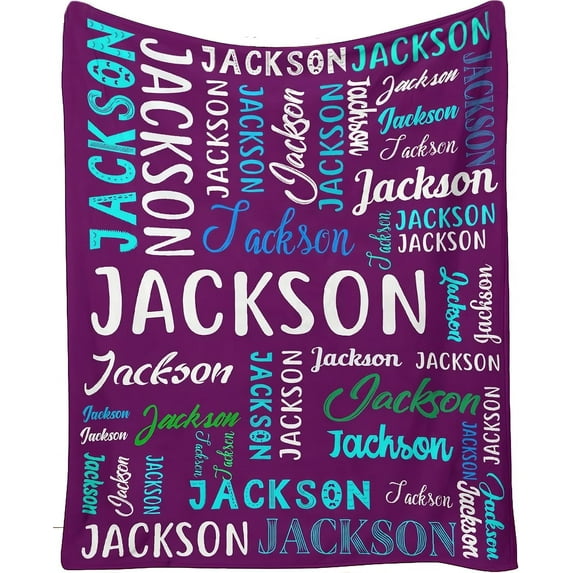 Personalized Blanket for Kids Adults Personalized Name Blanket Custom Blanket with Name Gift for Christmas Birthday Valentines Day (Color 10)