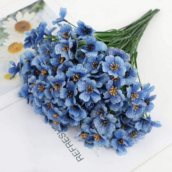 15 Bundles Artificial Flowers for Outdoors, UV Resistant Realistic Fake Violet Flowers for Outside Garden Yard Porch Patio Pots Window Boxes Decor