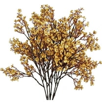 15 Bundles Gold Flowers Silk Babys Breath Artificial Fake Flowers Fall Flowers Gypsophila Bouquet 19.7" for Mother's Day Easter Home Kitchen Wedding Party Decorations (Vase not Include)…
