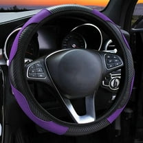 15" Car Steering Wheel Cover Protective Cover High Elasticity PU Leather Material Car Interior