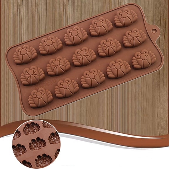 15 Cavity Cute Crab Silicone Mold, Food Grade Non-Stick Chocolate Candy Mould, Heat Resistant Reusable Baking Tool, Flexible Easy Release Mold for Cake Decoration, Soap, Wax Melts