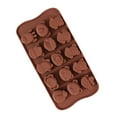 thumbnail image 1 of 15-Cavity Silicone Baking Mold – BPA-Free Food Grade, Non-Stick & Dishwasher Safe for Cupcakes, Chocolate, Cookies, Oven/Freezer/Microwave Safe (7.95x4.02x0.39in) Brown, 1 of 3