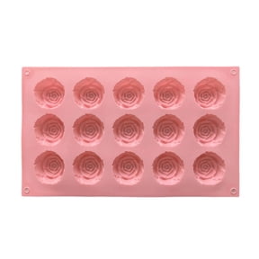15 Cavity Silicone Rose Cake Pan, Non-Stick Fondant & Chocolate Mold for Baking, Heat Resistant Rose Molds for Valentine's Day Home Decor, Candy, Soap Making