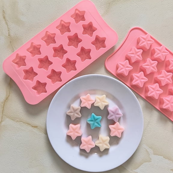 15-Cavity Star-Shaped Silicone Mold for Chocolate, Desserts & Cookies - Nonstick Baking Pan for DIY Treats