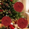 thumbnail image 1 of 15 Centimeter Large Red Glitter Christmas Ball Ornament, Sparkly Fluffy Hanging Ball for Christmas Tree, Wreath, Holiday Parties Decoration, 1 of 9