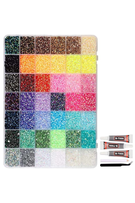 15 Color 14300pcs 3mm Jelly Resin Rhinestones for Bedazzling Crafting Flatback Stones Colorful AB Gems Diamonds for Nails Eyes Face Makeup Tumblers Bottles DIY Crafts Clothes Shoes Phones