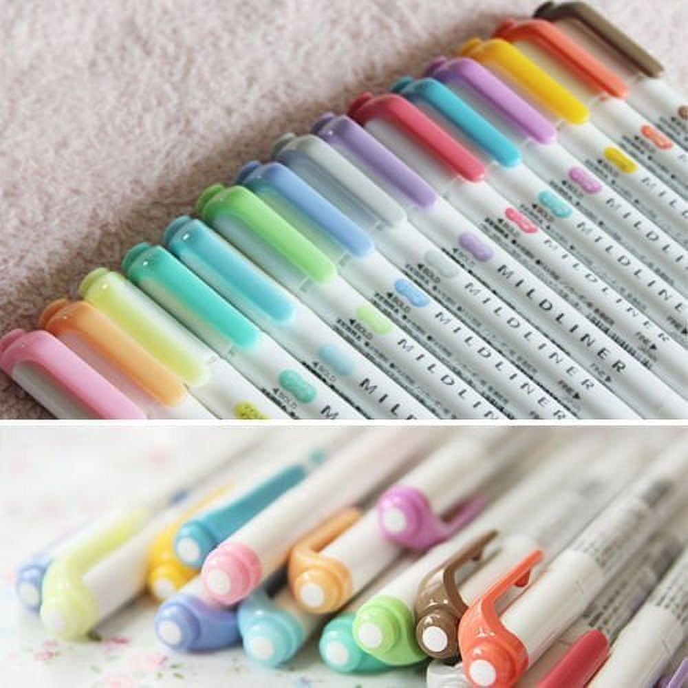 Zebra Pen Mildliner Highlighters, Double Ended Highlighter, Broad And Fine  Tips, Pastel Colors Midliner Pens, 18 Pack, 78118ELG