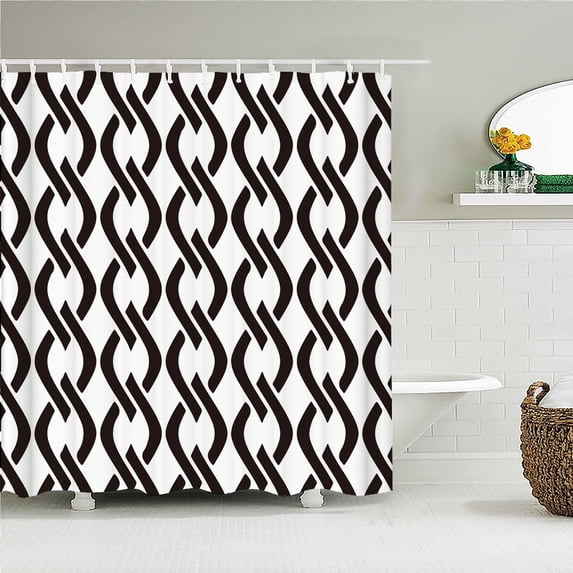 15 Color Geometric Stripes Fabric Shower Curtains Decor Multi-size Bathroom Curtains Waterproof Bathtub Screen for Bathroom
