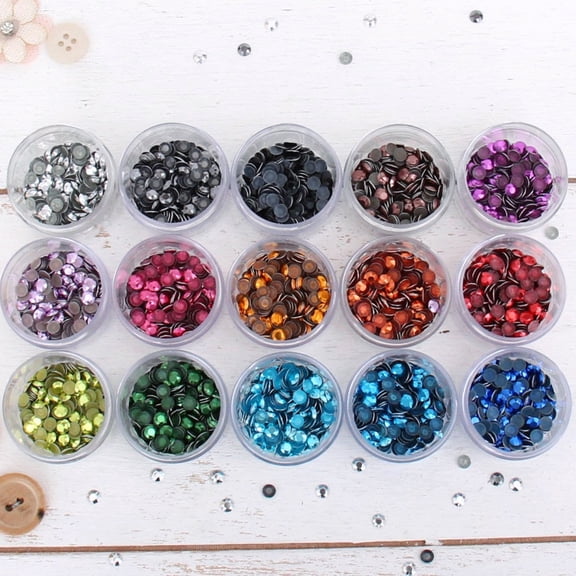 15 Color Hot Fix Rhinestuds Hot Fix Metallic Rhinestones Set 2mm - 6SS - Fifteen 20 gross Packages - 43200 Total Rhinestuds