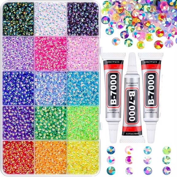 15 Color Resin Jelly Rhinestones for Bedazzling – Nail Rhinestones & Gems for Nails, Bedazzling Kit, Bedazzling Kit Rhinestones, Resin Art Kit for Nail and Resin Creations