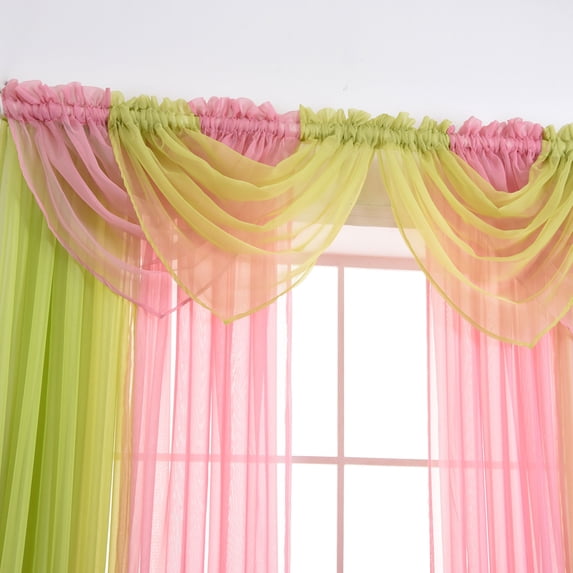15 Color Solid Sheer Voile Net Window Curtains/Drape/Panel/Scarf/Valance, Curtain/Swag Swags/Swags with Tassle for Living Room Bedroom Home Decor