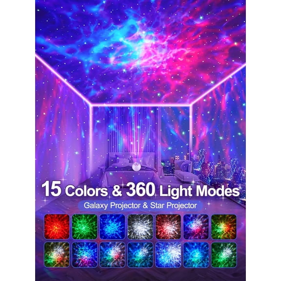 15 Colors + 15 White Noise + Projector for Bedroom - Lights for Kids Night Light