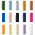 thumbnail image 1 of 15 Colors Polyester Embroidery Thread for Denim 820 Yards Heavy Duty Sewing Threads Denim Thread for Jeans with Clear Plastic Storage Box for Quilting Serger Sewing and Embroidery, 1 of 5