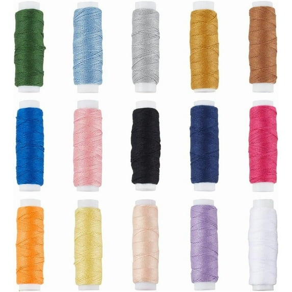 15 Colors Polyester Embroidery Thread for Denim 820 Yards Heavy Duty Sewing Threads Denim Thread for Jeans with Clear Plastic Storage Box for Quilting Serger Sewing and Embroidery