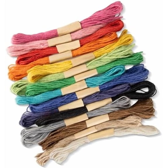 15 Colors Twine String - 2mm Jute Colored Twine Rope Handfasting Cord Thin Twine for Crafts Gift Wrapping Decoration Artwork Picture Display for Christmas Art Supplies 164 Yards in Total