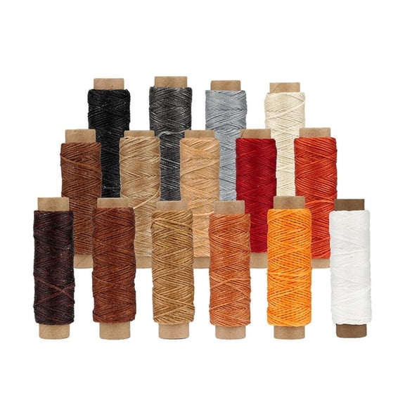 15 Colors Sewing Thread Waxed Thread Set Sewing Thread Sewing Waxed Thread for Shoes Repairing Projects
