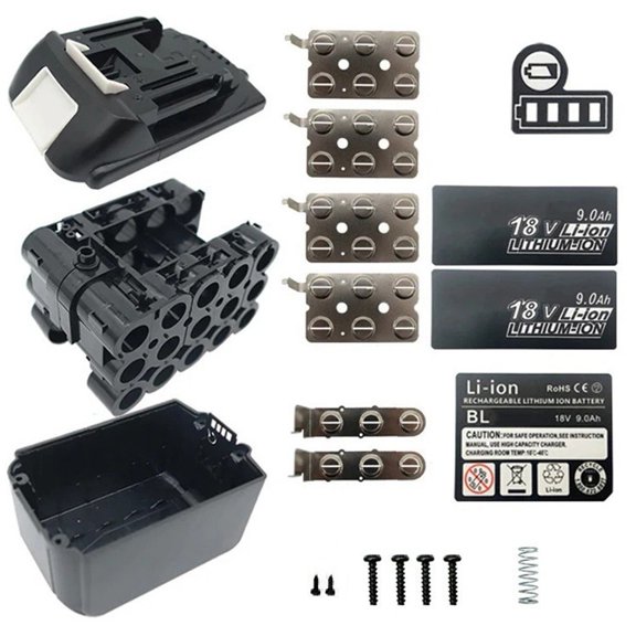 15-Core Plastic Battery Case Housing for BL1890B 18V Lithium Power Tool Battery, Replacement Storage Box Shell without Cells, for Battery Pack Repair and Assembly, C