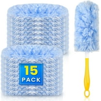 JFengqi Duster Refills, Heavy Duty Microfiber Disposable Feather Duster, 15 Count with 1 Handle, Extends to 13 in