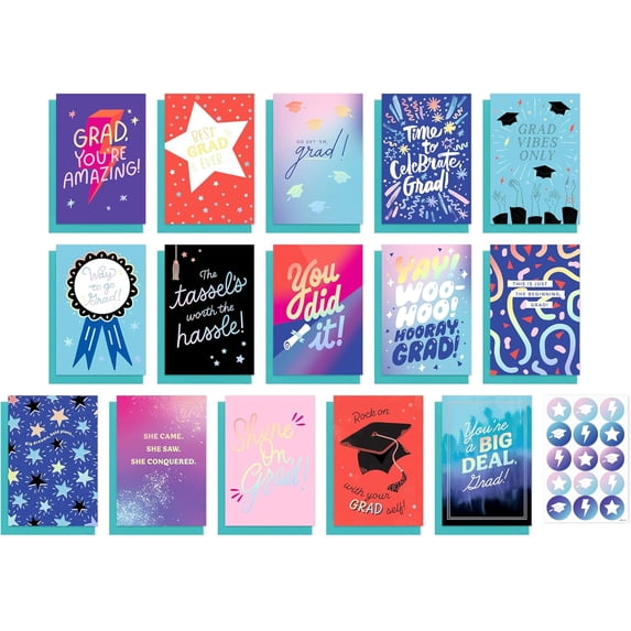 15-Count Graduation Card Pack with Envelopes