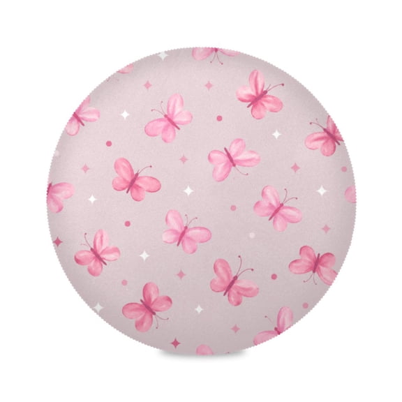 15" Cute Butterfly Printed Round Placemats Set of 1 Heat Resistant Table Mat for Kitchen for Party Deco